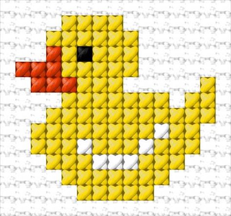 Duck Cross Stitch Pattern Free, Mini Cross Stitch Patterns Free Charts, Small Plastic Canvas Patterns, Simple Cross Stitch Patterns Free Charts, Cross Stiching Ideas Easy, Plastic Cross Stitch Patterns, Cross Stitch Patch Patterns, Small Cute Cross Stitch Patterns, Cute Cross Stitch Patterns Easy