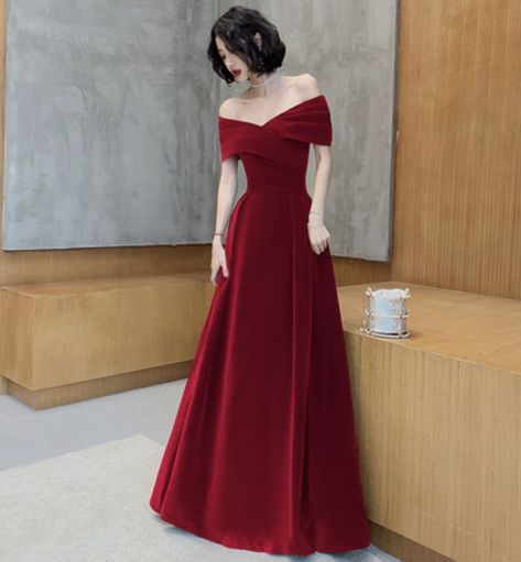 Red prom dresses long elegant satin