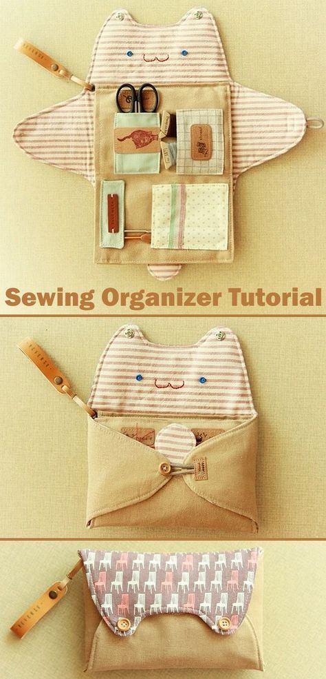 Syprosjekter For Nybegynnere, Sewing Organizer, Sewing Machine Projects, Cute Sewing Projects, Fabric Sewing Patterns, Bag Sewing, Sewing Purses, Small Sewing Projects, Organizer Bag