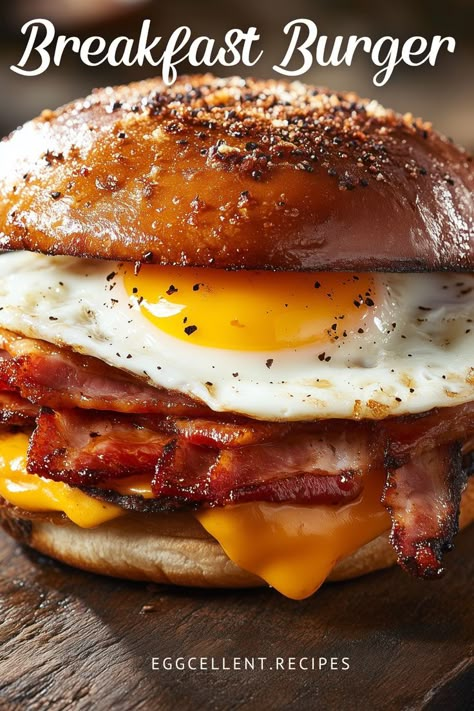 This mouthwatering dish combines the savory goodness of peameal bacon with the delicate, rich flavor of a perfectly fried egg, all nestled within a soft, fresh bun. #Breakfast burger ideas #Breakfast burger recipe #Breakfast burger sauce #Breakfast burger ideas morning #Breakfast burger bowl #Breakfast burger sliders #Breakfast burger patties #Breakfast burger patty #Breakfast burger king #bacon on a bun #chicken bacon ranch buns #bacon bun recipe Breakfast Burger Sauce, Burger With Fried Egg, Fried Egg Sandwich Ideas, Eggs And Bacon Recipes, Breakfast Food Truck Ideas, Breakfast Burger Ideas, Bagels Breakfast Ideas, Spam And Eggs Breakfast, Bacon Breakfast Ideas