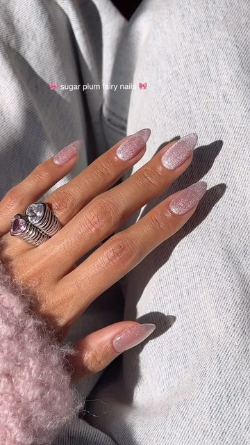 Melanie Graves on Instagram: "Sugar plum sparkles in the sun ✨💕 — #winternails #sugarplumfairy #velvetnails" Nye Look, Classic French Tip, Plum Nails, Velvet Nails, Plain Nails, Nail Shimmer, Nails Only, Year End, Sparkle Nails