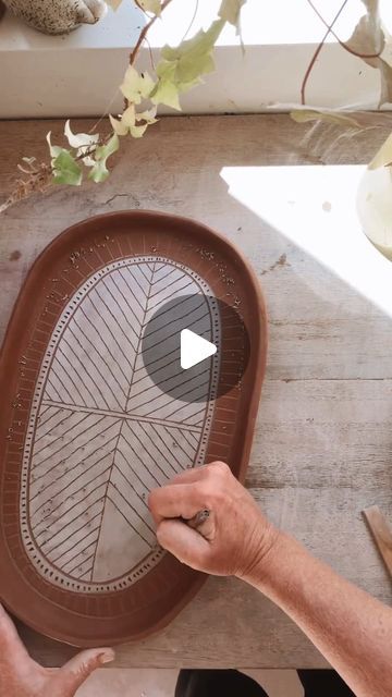 Ceramics Videos on Instagram: "Handcarving rustic platter by @river.ceramics" Ceramic Platter Ideas, River Ceramics, Ceramics Videos, Platter Ideas, Ceramics Inspiration, Ceramic Platter, Pottery Platter, Hand Building, Ceramic Platters