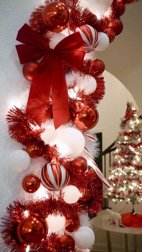 My Candy Cane Themed Christmas Decor - ravenelysetv.com Ornament Arch Diy, Christmas Ornament Arch, Diy Candy Cane Decorations, Ornament Arch, Raven Elyse, Cajun Christmas, Christmas Candy Cane Decorations, Christmas Arch, Candy Cane Decorations