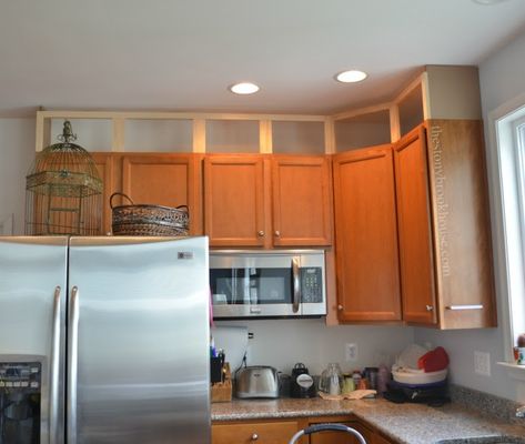 Fridge Side Uppers Complete Extending Kitchen Cabinets, Cabinet Extension, Kitchen Cabinets Update, Kitchen Cabinets To The Ceiling, Kitchen Cabinets Height, Cabinets To The Ceiling, Framed Kitchen Cabinets, Kitchen Cabinet Sizes, Kitchen Cabinets To Ceiling