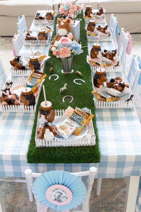 Horse Race Birthday Party, Kentucky Derby Party Ideas For Kids, Donkey Themed Birthday Party, Derby Birthday Party Kids, Kentucky Derby Party For Kids, Kentucky Derby Kids Party, Kids Kentucky Derby Party, Off Two The Races Birthday Girl, Kids Derby Party