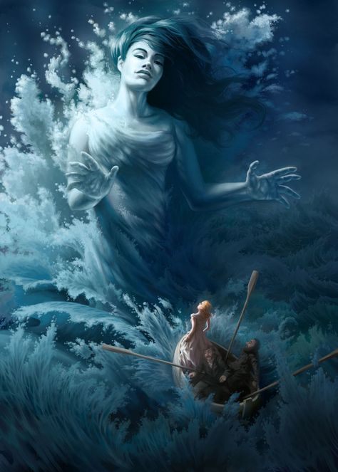 Skyrim Fanart, Water Goddess, Skyrim Art, Sea Queen, Goddess Of The Sea, Fantasy Demon, Elder Scrolls Skyrim, Norse Goddess, Fantasy Mermaids