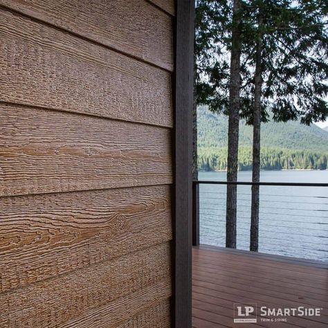 Exterior Siding Options, Engineered Wood Siding, Lp Smartside, Exterior House Siding, Wood Siding Exterior, Siding Trim, Siding Options, Rustic Exterior, Lap Siding