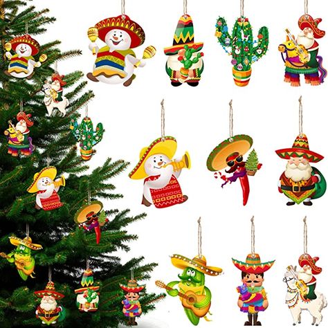 AmazonSmile: Wooden Mexican Christmas Ornaments Xmas Decorations Hanging Ornaments Cinco De Mayo Decor Pinata Sign for Christmas Tree Christmas Party Decorations Outdoor Indoor (Funny Style, 30 Pcs) : Home & Kitchen Mexican Christmas Ornaments, Party Decorations Outdoor, Mexican Christmas Decorations, Beach Christmas Decorations, Wooden Christmas Tree Decorations, Seashell Beach, Mexican Christmas, Wooden Slices, Snowman Christmas Ornaments