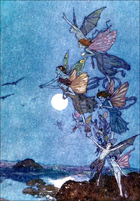 Fairy Folk Art, Vintage Fantasy Illustration, Golden Age Illustration, Fae Illustrations, Fairy Art Aesthetic, Dulac Illustration, Vintage Fairytale Art, Fairytale Art Illustration, Fairies Illustration