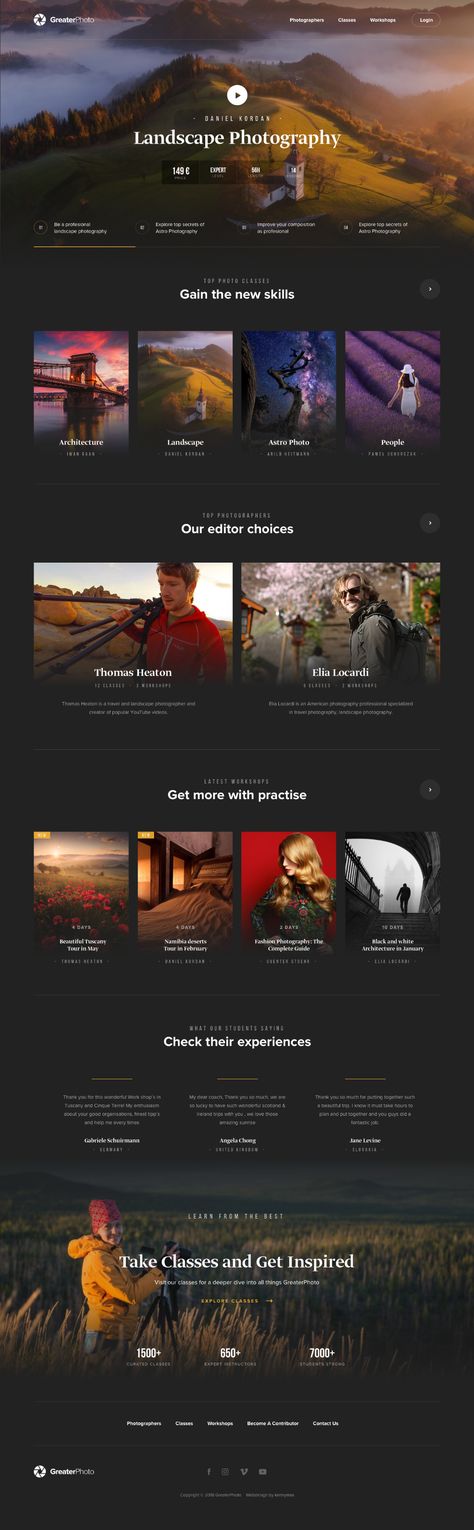Photography Web Design, Photography Website Design Inspiration, Webpage Design Layout, Layout Site, Web Design Photography, Travel Website Design, Design Sites, Photography Portfolio Website, Web Design Examples