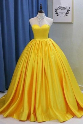 YELLOW DRESSES FOR GIRLS||FANCY DRESSES IN YELLOW||TRENDY COLLECTION Yellow Ball Gown, High Neck Prom Dress, Halter Prom Dresses, Prom Dresses Yellow, Quinceanera Dress, Party Dress Long, Cheap Prom Dresses, Mellow Yellow, Chiffon Lace