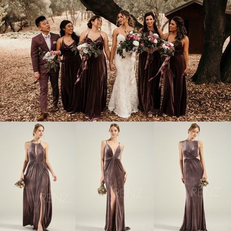 Brown Purple Bridesmaid Dress, Dark Boho Bridesmaid Dresses, Plum Velvet Bridesmaid Dresses, Velvet Plum Bridesmaid Dresses, Plum Color Bridesmaid Dresses, Dusty Plum Bridesmaid Dresses, Dark Moody Bridesmaid Dresses, Dark Color Bridesmaid Dresses, Dark And Moody Bridesmaid Dresses