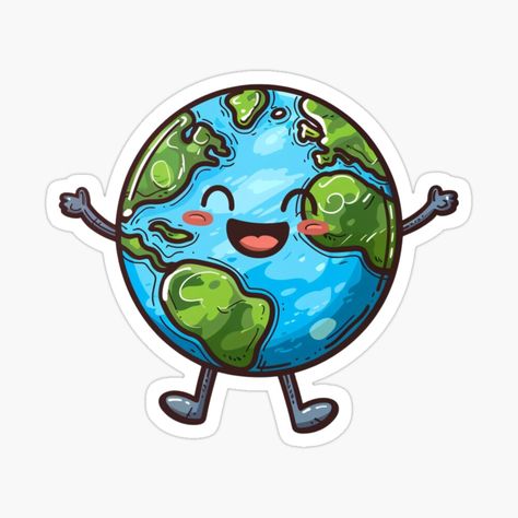 Get my art printed on awesome products. Support me at Redbubble #RBandME: https://www.redbubble.com/i/sticker/Earth-Day-Everyday-Happy-Colorful-Planet-Earth-by-HubbyDesignz/158910730.EJUG5?asc=u Earth And Life Science Design, Happy Earth Drawing, Earth Slogan Drawing, Earth Stickers Aesthetic, Healthy Earth, Earth Day Stickers, Earth Stickers, Earth Clipart, Earth Day Everyday