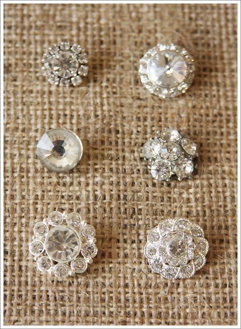 six piece set of sparkly buttons...how pretty to replace the plain buttons on a cardigan or blouse! Gothic Cathedral, Vintage Inspired Art, Button Outfit, Button Bracelet, Crystal Buttons, Silver Button, Types Of Buttons, Antique Buttons, Button Jewelry