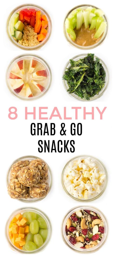 Looking for some healthy make-ahead snack ideas that are quick, easy and portable? Whether you're craving sweet, savoury, salty, creamy or crunchy, we've got you covered! Check out 8 clean eating snack ideas here! Salty Snack Ideas, Grab And Go Snacks, Healthy Portable Snacks, Snack Combinations, Snacks Travel, Work Snacks, Greek Yogurt And Peanut Butter, Heathy Snack, Salty Sweet Snacks