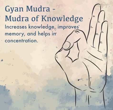 Mudras Yoga, Meditation Images, Gyan Mudra, Hand Mudras, Increase Knowledge, Yoga Facts, Yoga Hands, Spiritual Yoga, Yoga Mantras