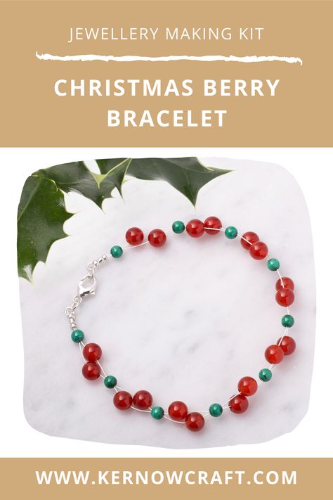 Diy Christmas Bracelets Handmade Gifts, Christmas Jewellery, Bracelet Kit, Jewelry Making Kit, Bracelet Kits, Christmas Bead, Bracelets Diy, Christmas Bracelet, Gemstone Beaded Bracelets