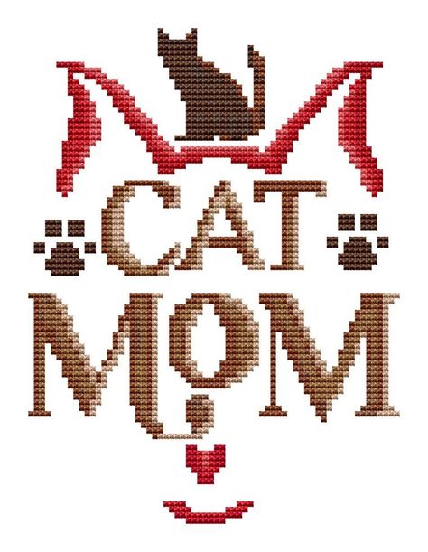 "Click through all of our pictures to see more details about our patterns!      Cat Mom Cross Stitch Pattern Why you will love StitchX patterns: We include a full-color picture of design for reference (cover picture). Suggested fabric sizes for most popular fabric types. Our fabric planning worksheet walks you step by step through finding the perfect fabric size for any count. This pattern includes a detailed floss usage sheet including how many stitches are used and how many skeins you will need. We give you tips for preparing your fabric for your project. For multi-page projects, each page shows a page layout guide as well as overlapped stitches for easy alignment when moving from one page to the next.  There is no need to enlarge patterns in most cases - we strive to create easy-to-read Cross Stitch Cats Patterns, Cross Stitch Cat Pattern, Cross Stitch Charts Free, Mom Cross Stitch Pattern, Mom Cross Stitch, Cat Cross Stitch Charts, Planning Worksheet, Pumpkin Cross Stitch, Cat Cross Stitches