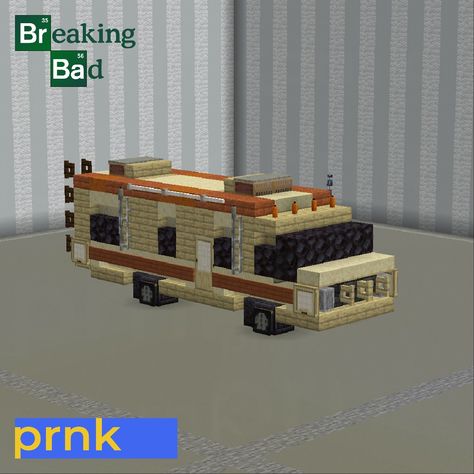 Walter White and Jesse Pinkman's famous truck from the TV series "Breaking Bad."  Coming soon to our Planet Minecraft (PMC) page is a build of four cars that appeared in the TV series “Breaking Bad” and “Better Call Saul”!  #minecraft #automobile #breakingbad #bettercallsaul Breaking Bad Minecraft, Car In Minecraft, Planet Minecraft, Jesse Pinkman, Walter White, Call Saul, Motor Home, Better Call Saul, Texture Packs