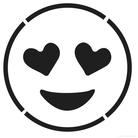 Smiling Face With Heart-Shaped Eyes                                                                                                                                                                                 More Emoji Pumpkin Carving, Emoji Pumpkin, Emoji Templates, Pillow People, Cloud Outline, Printable Pumpkin Stencils, Pumpkin Stencils Free, Emoji Black, Emoji Coloring Pages