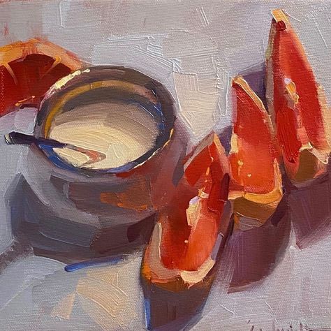 Field & Flow on Instagram: “Juicy AF and ONE spot left!! That’s what I’m talking about! 🧡🎉 . Come paint juicy oranges, apples, eggs, cups, spoons and lots more May…” Eggs Cups, Food Painting, Fruit Painting, Different Media, Painting Still Life, Still Life Art, Still Life Painting, Art Classes, Sugar Bowl