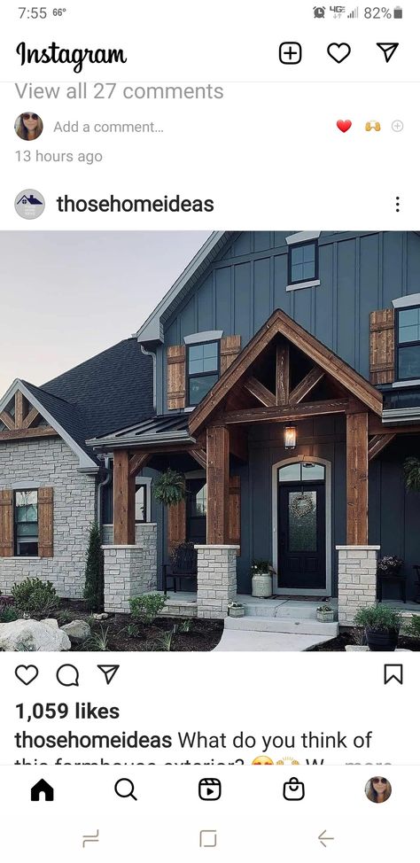 Dream House Exterior Farmhouse, House Exterior Farmhouse, Exterior Farmhouse, Lake Houses Exterior, House Siding, Farmhouse Ideas, Outdoor Paint, House Plans Farmhouse, Farmhouse Exterior