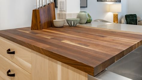 Seal Butcher Block Countertops, How To Seal Butcher Block Countertops, Butcher Block Sealer, Install Butcher Block Countertops, Popular Window Treatments, Block Countertops, Small Patio Design, Real Milk Paint, Butcher Block Table