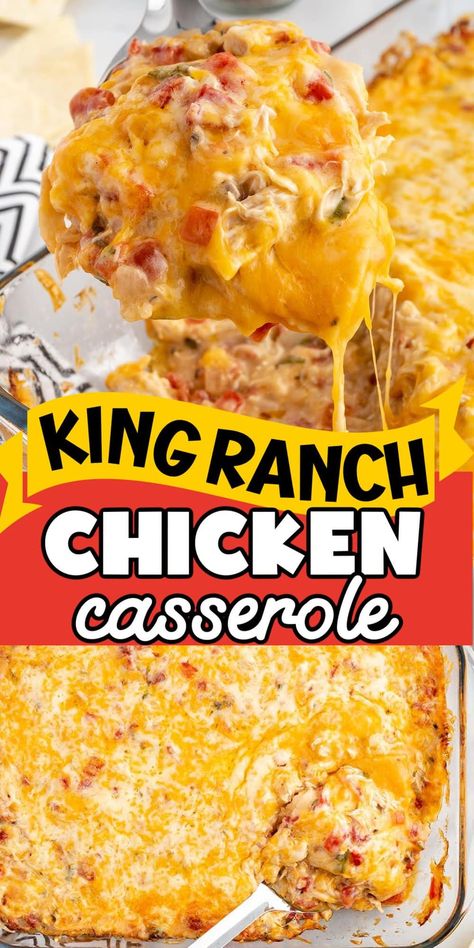 King Ranch Casserole, King Ranch Chicken Casserole, King Ranch Chicken, Chicken Bullion, Chicken Casserole Recipe, Ranch Chicken Casserole, Pinky Girl, Tomatillo Salsa, Chicken Main Dishes