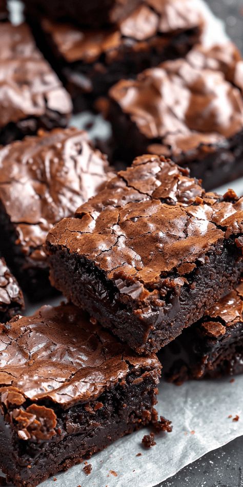 Dark Chocolate Fudge Brownies [40 Minutes] - Chasety Yummy Deserts Pics, Sweet Food Pictures, Fudgy Brownies Aesthetic, Sweet Treats Aesthetic, Sweet Foods Aesthetic, Aesthetic Desert Food, Backing Aesthetic, Brownie Aesthetics, Chocolates Aesthetic