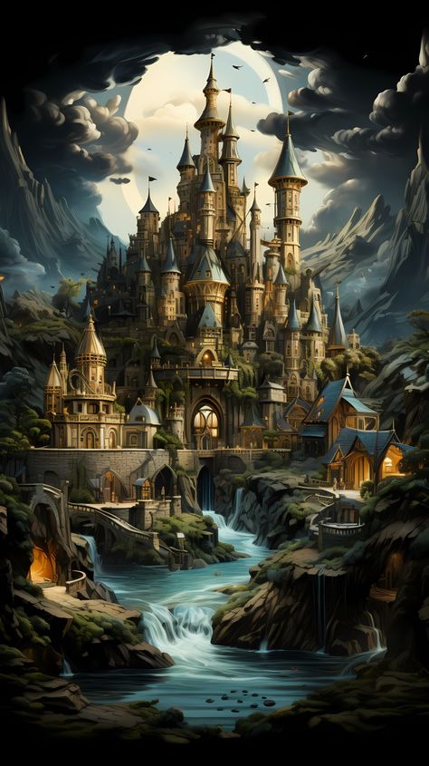 Castles Fantasy Medieval, Fantasy World Aesthetic Castle, Fairy Tale Castle Aesthetic, Big Fantasy Castle, Fantasy World Castle, Fairytale Castle Art, Beautiful Castles Fairytale, Fantasy World Art Dreams, Magical Background Fairytale