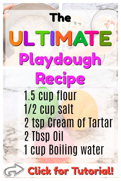 The Ultimate Playdough Recipe - How Wee Learn Diy Play Doh, Best Playdough Recipe, Cooked Playdough, Homemade Playdough Recipe, Playdough Recipe, Homemade Playdough, Quick Crafts, Kids Learning Activities, Fun For Kids