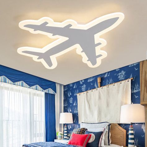 Acrylic Plane Flushmount Lighting Kids White Led Surface Mount Ceiling Light for Bedroom Airplane Room, Bedroom Cartoon, Surface Mount Lighting, Room Lamps, Ceiling Lamp White, Flushmount Ceiling Lights, Bedroom Items, Led Ceiling Lamp, Creative Personality