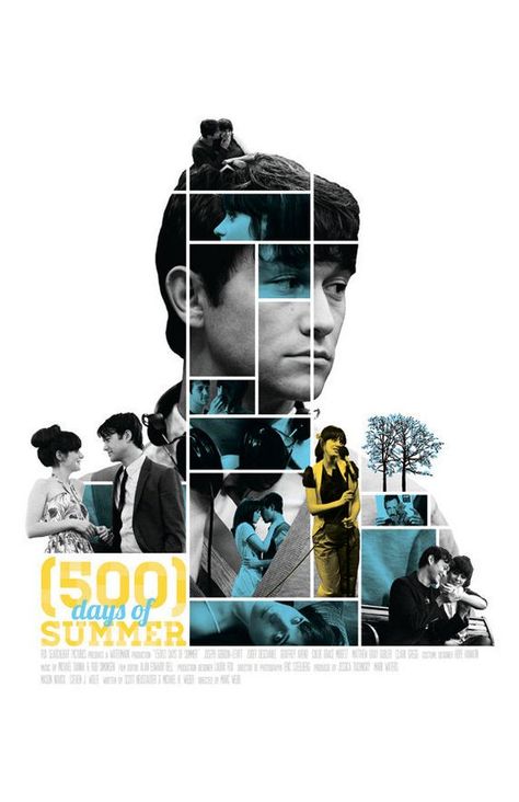 Canva Collage Inspirations Photo Poster Design, Posters Conception Graphique, Bored Art, Photo Collage Gift, 500 Days Of Summer, 500 Days, Summer Poster, Movie Posters Design, Seni Cat Air