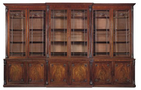 Library Plan, Breakfront Bookcase, Mahogany Bookcase, Library Bookcase, Mahogany Furniture, Fashion D, Roman Fashion, Home Libraries, George Iii