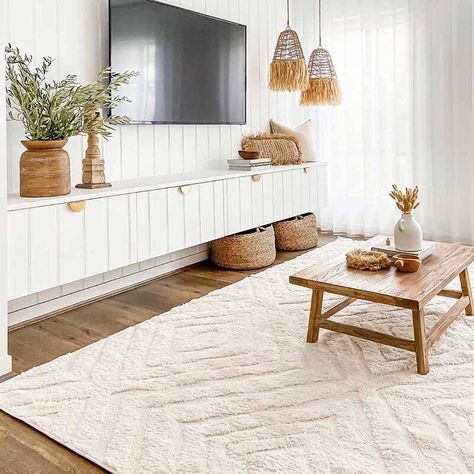 Baby Room Rugs, Painted Paneling, Lounge Room, Media Room, Tv Room, Tv Wall, Ikea Hack, Decoration Design, Built Ins