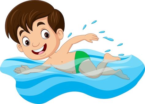 Swimming Cartoon, Swimming Pictures, Pool Art, Chibi Boy, Kid Pool, Seni Origami, Cartoon Boy, Boys Playing, Boys Swim