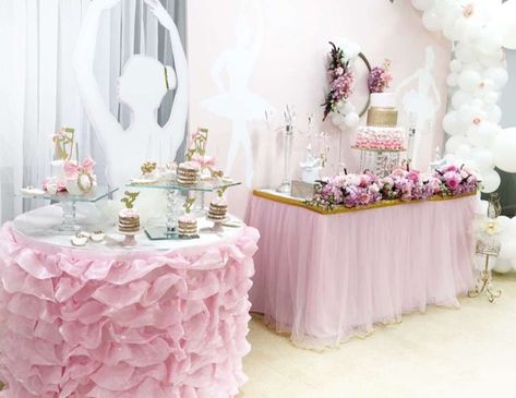 Ballerina / Baby Shower "Ballerina/Modern Baby Shower" | Catch My Party Ballerina Birthday Party, Ballerina Baby Showers, Ballet Birthday, Minnie Mouse Baby Shower, Minnie Birthday Party, Birthday Party Desserts, Ballerina Birthday Parties, Minnie Cake, Ballerina Party