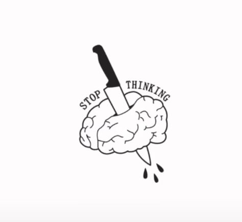 Psych Tattoo, Over Thinking Tattoo, Mini Drawings Cute, Thinking Tattoo, Think Tattoo, Brain Tattoo, Over Thinking, Tattoo Mini, Health Tattoo