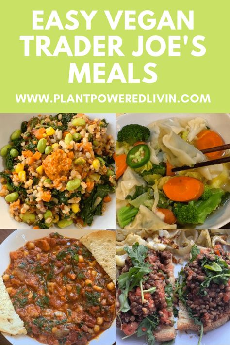 8 Easy Vegan Trader Joe's Meals — Plant-Powered Livin' Trader Joes Lentil Recipe, Dinner Easy Vegetarian, Trader Joes Recipes Dinner, Trader Joes Vegetarian, Trader Joes Vegan, Joe Recipe, Trader Joes Recipes, Vegetarian Meal Prep, Easy Vegan Dinner