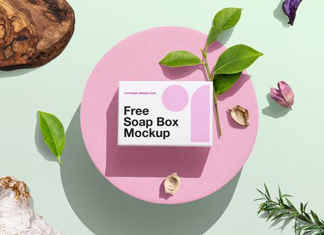 Soap Box Design, Box Mockup Free, Natural Homemade Soap, Soap Photography, Homemade Soap Bars, Package Mockup, Free Packaging Mockup, Cosmetics Mockup, Products Photography