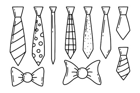 How To Draw A Tie, Tie Tattoo, Tie Illustration, Tie Drawing, Drawing Pics, Doodling Ideas, Types Of Ties, Tie Day, Bow Drawing