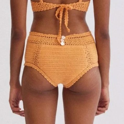 New Free People She Made Me Essential High-Waisted Crochet Bikini Bottoms Orange, Size S Bottom Only. New With Tags! Brand: She Made Me Material: 100% Cotton Crochet Details: She Made Me Essential High Waisted Crochet Bikini Bottoms In Orange The Measurements Shown Are Approximate And Are Provided As A Helpful Reference, But Not A Guarantee Of Fit. The Actual Colors May Vary Due To Differences In Lighting Conditions And Computer Monitor Settings. Please Note: Stock Photos Are Provided For Fit An She Made Me, Short Faux Fur Jacket, Leopard Print Jacket, Pink Bodycon Dresses, Cotton Crochet, Crochet Details, Fit N Flare Dress, Vintage Denim, Fit & Flare