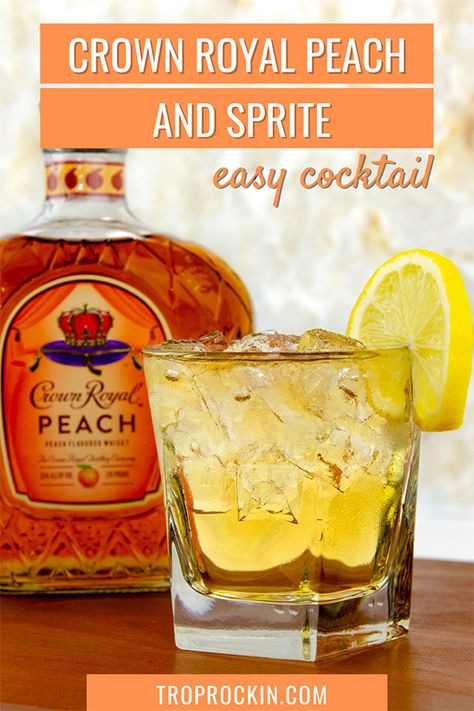 Drinks Made With Peach Crown Royal, Crown And Sprite Drink, What To Mix With Peach Crown Royal, Peach Crown Royal Drink Recipes Easy, Mixed Drinks With Peach Crown Royal, Drinks With Crown Royal Peach, Peach Crown Royal Recipes Easy, Crown Peach Drink Recipes Easy, Crown Royal Peach Drinks Recipes Easy