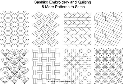 Free Sashiko Embroidery Patterns Patterns For Quilting, Sashiko Patterns, Sashiko Pattern, Hungarian Embroidery, Japanese Quilts, Sashiko Embroidery, Redwork Embroidery, Learn Embroidery, Folk Embroidery