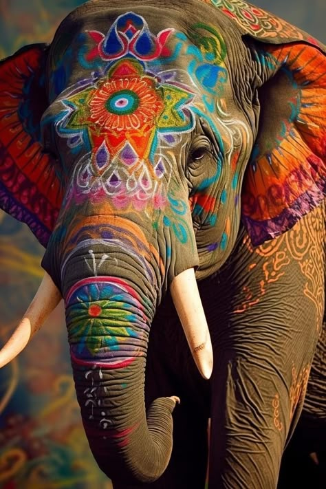 Flower Photos Art, Jungle Pictures, Elephant India, New Nature Wallpaper, Elephant Artwork, Elephant Wallpaper, Mandala Elephant, Elephant Pictures, Mandala Wallpaper