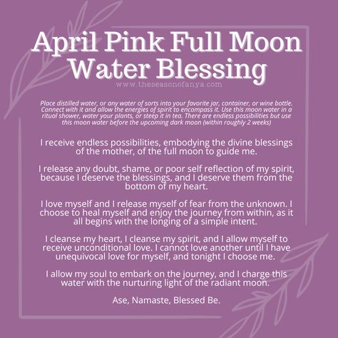 April 2023 Pink Moon Full Moon Water April Full Moon, Full Moon Love Spell, Cast A Circle, Full Pink Moon, Full Moon Water, Incense Recipes, Water Blessings, Beginners Witchcraft, Moon Ceremony