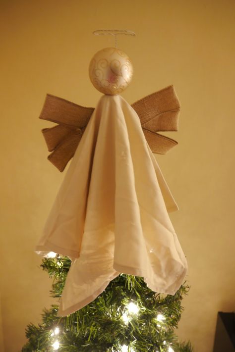 No Christmas Tree, Tree Topper Ideas, Tree Toppers Ideas, Diy Tree Topper, Diy Christmas Tree Topper, Christmas Tree Angel, Diy Angels, Toppers Diy, Angel Christmas Tree Topper