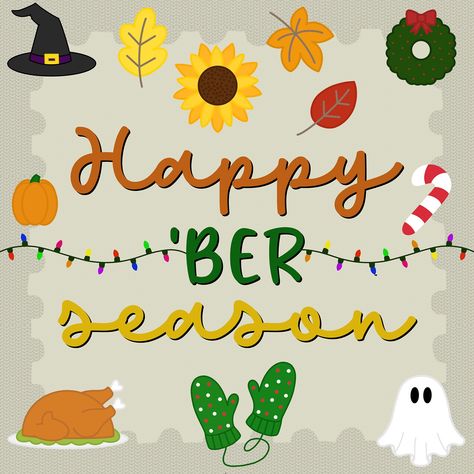 It’s that time of year again when we experience the ‘ber months and all the fun holidays and things that they bring! 🍂🎃🦃🎄 • • • #happyberseason #berseason #bermonths #september #october #november #december #artistsoninstagram #artistsofinstagram October My Favorite Month, The Ber Months, September October November December, October November December, Ber Months, Fun Holidays, December Crafts, Fall Craft, Fall Crafts