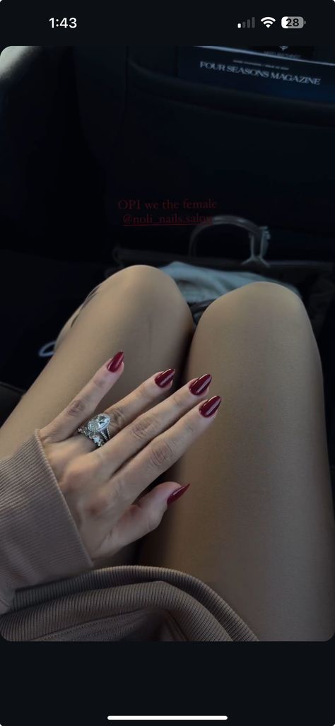 Nails Dark Red, Dark Red Nails, Nails Dark, Red Autumn, Burgundy Nails, Engagement Ring Diamond, Ring Diamond, Autumn Fall, Red Nails