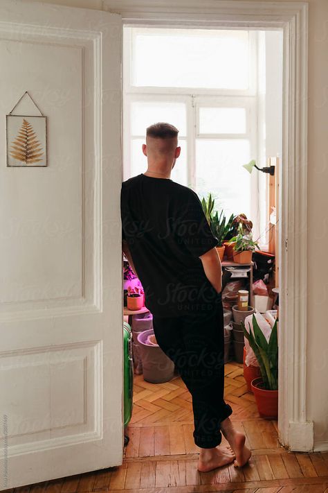 Man Leaning On Door Frame, Leaning In Doorway Pose, Standing In Doorway Pose, Guy Leaning Against Door Frame, Door Frame Poses, Man Standing In Doorway, Standing In Doorway, Moving To A New Apartment, Shy Woman